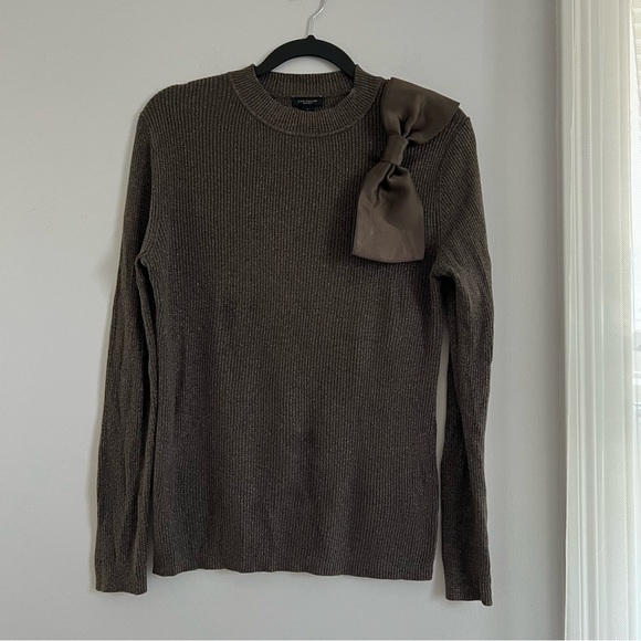 Ann Taylor Shimmering Brown Ribbed Sweater - Picture 1 of 4